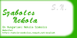 szabolcs nekola business card